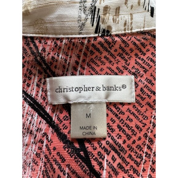 Christopher & Banks Women Jacket Size Medium Long Sleeve Buttons Polka Dots City - Picture 3 of 13